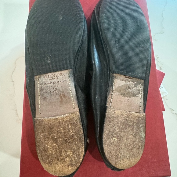 Valentino Black Rockstud Ballerina Flats - Picture 3 of 12